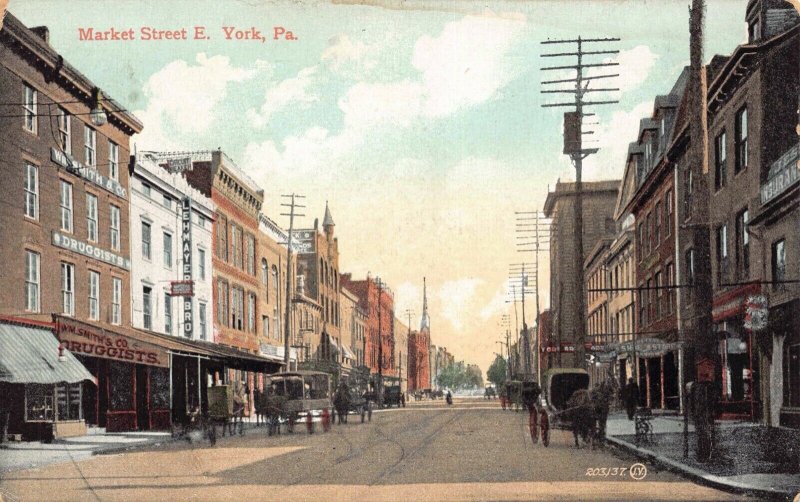 Postcard Market Street East in York, Pennsylvania~130949