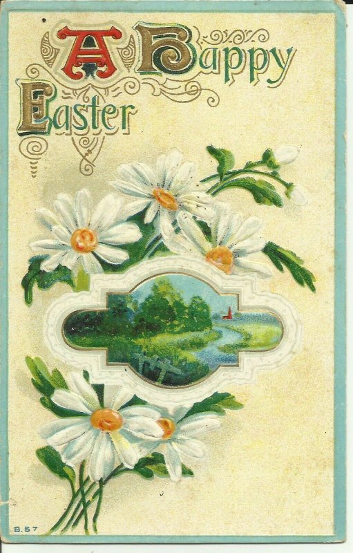 A Happy Easter Flowers  Embossed