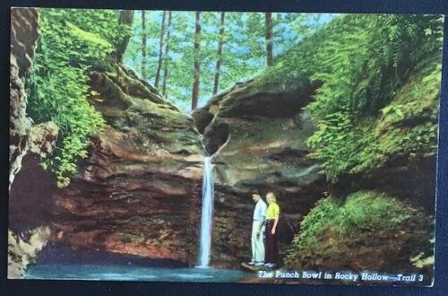 The Punch Bowl in Rocky Hollow Trail 3 Marshall Indiana Curteich Chicago 