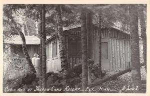 Ely Minnesota Jasper Lake Resort Cabin Real Photo Antique Postcard K96319