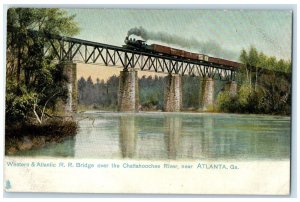 c1905 Western Atlantic R.R. Bridge Chattahoochee River Atlanta Georgia Postcard