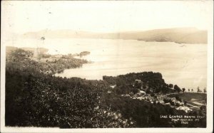 Lake George New York NY Inspiration Point Bird's Eye View Real Photo Postcard