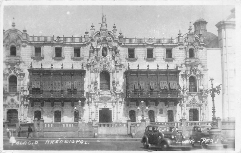 Lima Peru c1950 RPPC Real Photo Postcard Palacio Arzobispal