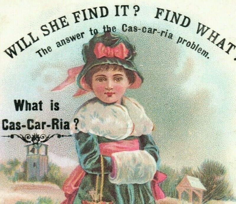 1880's -90's Math Puzzle Card Cas-Car-Ria McBride & Will Quack Medicine P201 