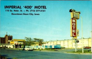 Sioux City, IA Iowa  IMPERIAL 400 MOTEL~Downtown  ROADSIDE  ca1960's Postcard