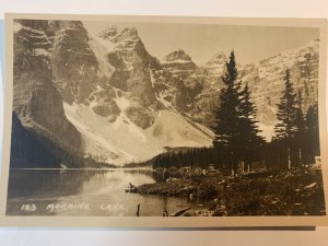 1920s Moraine Lake View Banff Alberta Canada Byron Harmon Photo Postcard RPPC 2
