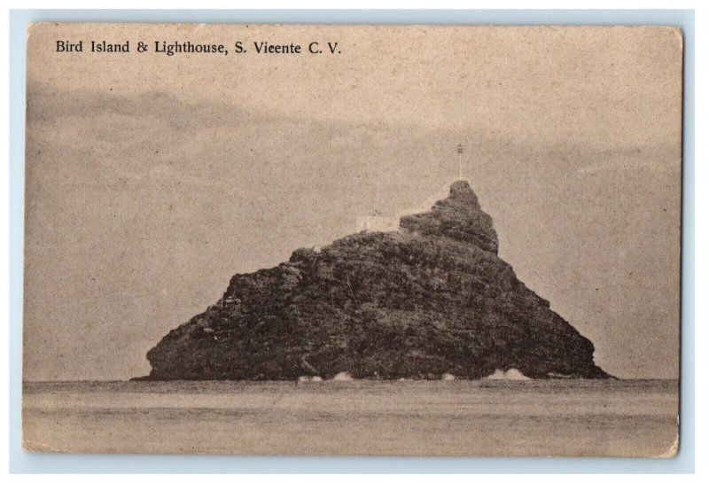 c1920s Bird Island & Lighthouse Sao Vicente Cape Verde Foreign Postcard