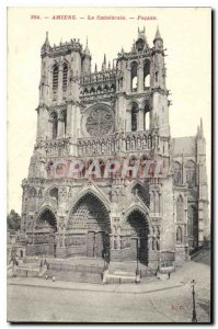 Old Postcard Amiens cathedral fa?ade