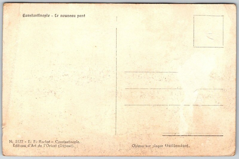 Constantinople Turkey c1910 Postcard Electric Streetcar Trolley Mosque
