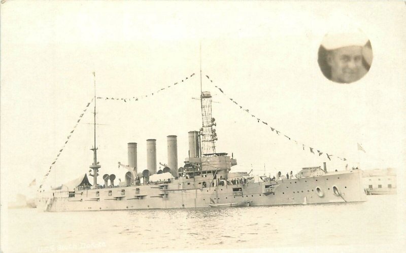 Postcard RPPC C-1910 USS South Dakota Military Battleship 23-7817