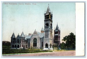 1910 First Presbyterian Church Chapel Cathedral Exterior Houston Texas Postcard