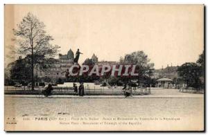 Old Postcard Paris Place de la Nation Monument Basin and the Triumph of the R...