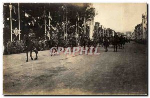 CARTE PHOTO Militaria Paris Fetes Victory 14 July 1919 Defile of marechaux Ar...
