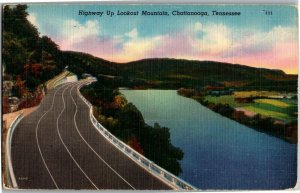 Highway Up Lookout Mountain Chattanooga TN Vintage Linen Postcard C33