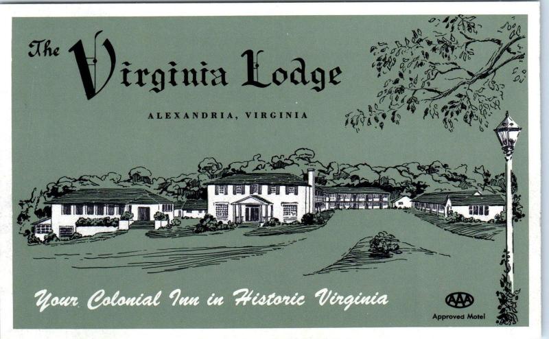 ALEXANDRIA, VA Virginia    The VIRGINIA LODGE    c1940s   Roadside     Postcard