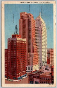 Oklahoma City Oklahoma 1944 Postcard Skyscrapers Office Buildings