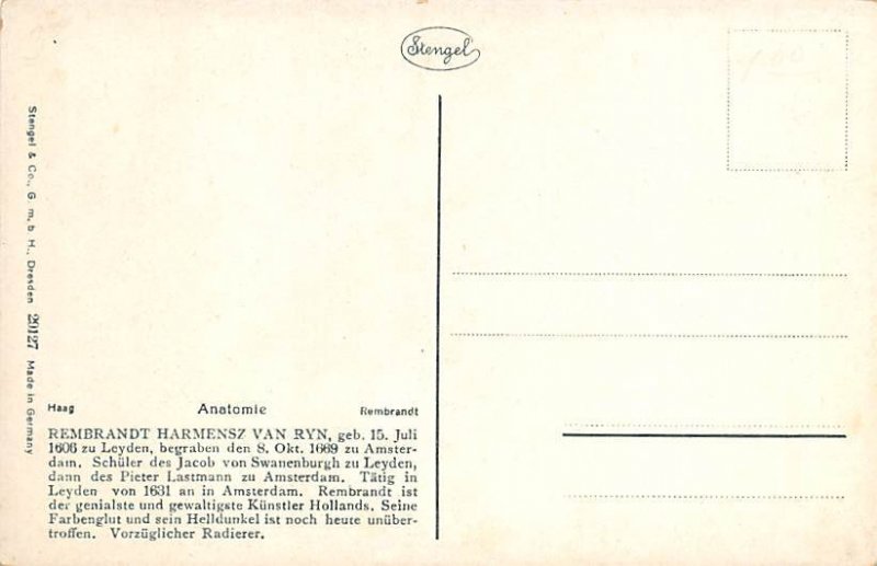 Rembrandt Harmensz Van Ryn Anatomie Unused 