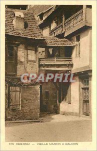 Old Postcard Obernai Old House Balcony