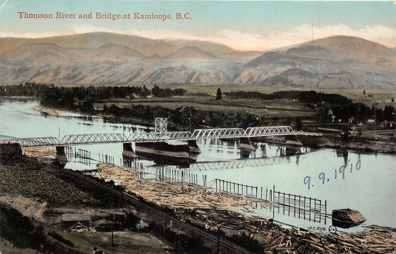 br105833 thomson river and bridge at  kamloops canada british columbia