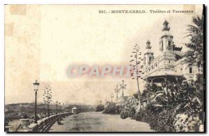 Old Postcard Monte Carlo Theater and Terraces