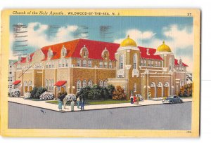 Wildwood by the Sea New Jersey NJ Postcard 1952 Church of the Holy Apostle