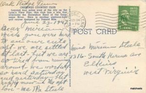 1947 Cherokee Country Club Knoxville Tennessee Standard News postcard 7377 