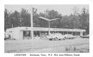 Lakeview Sporting Camping Gift Stores Buchanan Tennessee 1950s postcard