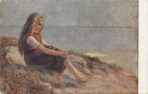 J. Christensen Girl on the Sea Shore Modern Masters Arthur Rehn & Co., Berlin 