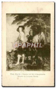 Old Postcard Van Dyck charles l & # 39angleterre King of louvre museum paris