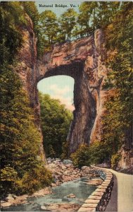 Natural Bridge VA Virginia Linen Postcard VTG UNP Tichnor Vintage Unused  