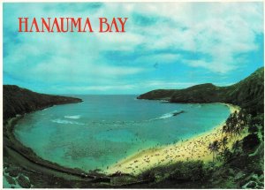 CONTINENTAL SIZE POSTCARD BEAUTIFUL HANAUMA BAY HAWAII POSTED 1989