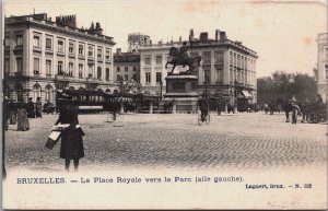 Belgium Brussels Bruxelles La Place Royale Vers le Parc Vintage Postcard C206