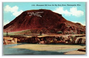Vintage 1940's Postcard Monument Hill Big Horn River Thermopolis Wyoming