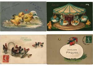 EASTER LOT OF EMBOSSED, ARTIST SIGNED 400 CPA Pre-1930 w. BETTER, PART 3.(L3114)