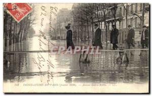 Old Postcard Floods of Paris Avenue Ledru Rollin