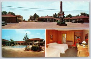 Vintage Postcard Shelby Motel Swimming Pool Bedrooms Driveway Memphis Tennessee