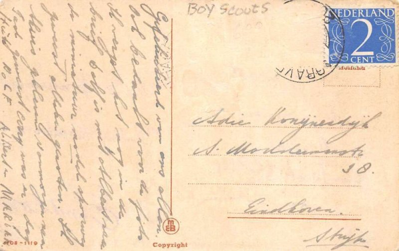 Dressed Cats Camping Boy Scouts Vintage Postcard AA83265