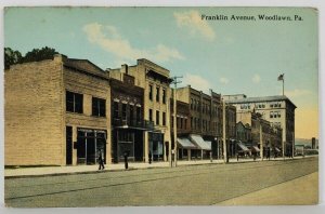 Woodlawn PA Franklin Ave Street View c1910 to Tumelton WV Postcard R16