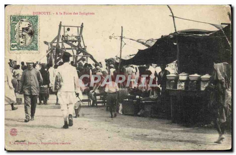 Old Postcard Fete Foraine Cote des Somalis Djibouti at the fair of indigenous