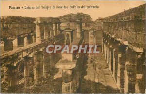 Old Postcard PAESTUM - Interno del Templo di Poseldon