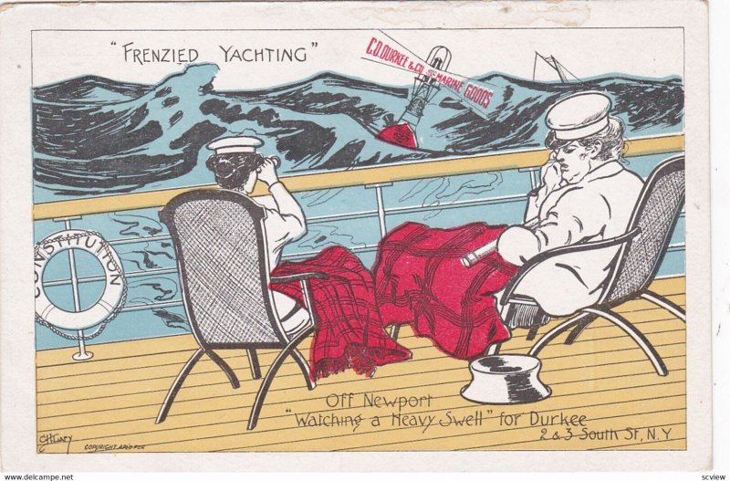 Yacht Racing Comic ; Off Newport Watching a Heavy Swell for Durkee , 00-10s