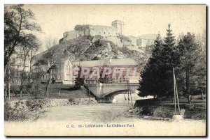 Old Postcard Lourdes Le Chateau Fort