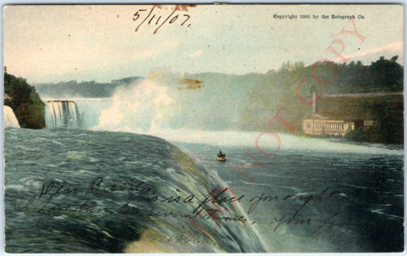 RARE 1905 Greetings from Niagara Falls Litho Photo PC Special Rotograph A137