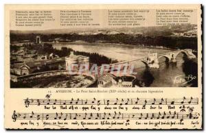 Old Postcard Avignon The famous Pont d'Avignon and its legendary song