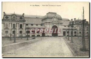 Old Postcard Le Mans Tramway Station has Steam