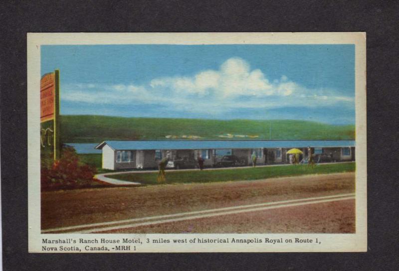 NS Marshall's Ranch House Motel Annapolis Royal Nova Scotia Canada Carte Postale