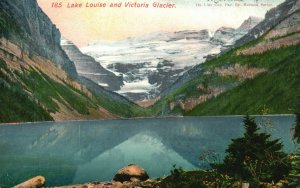 Alberta Canada, 1908 Lake Louise and Victoria Glacier, Rockies, Vintage Postcard