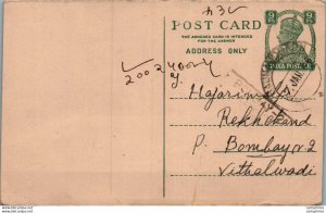 India Postal Stationery George VI 9p to Bombay