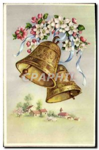 Old Postcard Flowers Bells