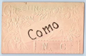 Como North Carolina NC Postcard Greetings Messages From Como Embossed Flowers